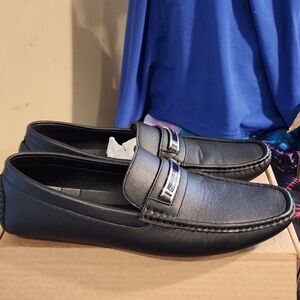 Calvin Klein black Leather Loafers men's 12 perfect condition